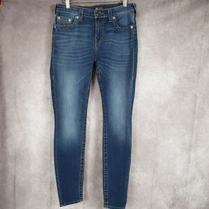 True Religion Womens Jennie Big T Curvy Mid Rise Skinny Jeans Size 29